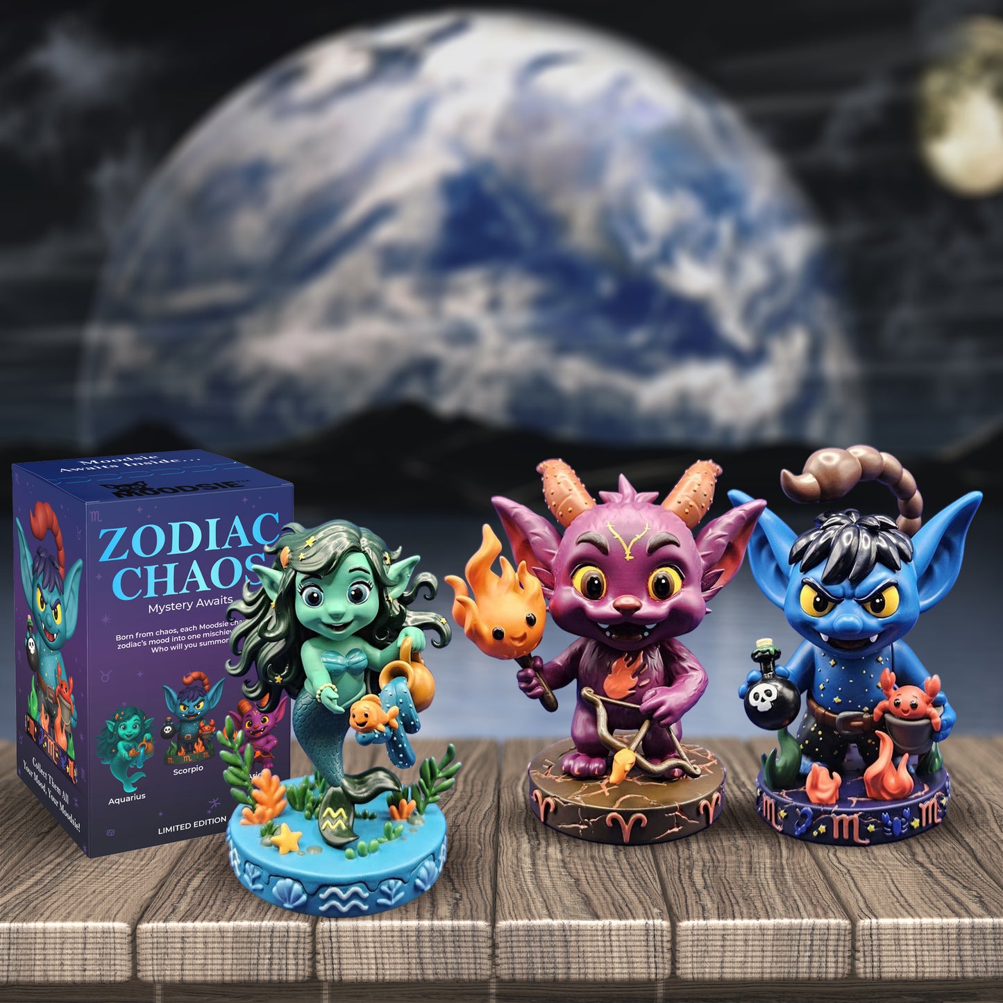 Moodsie: Zodiac Chaos Limited Edition Proto Series — Box Set (4 Blind Boxes)